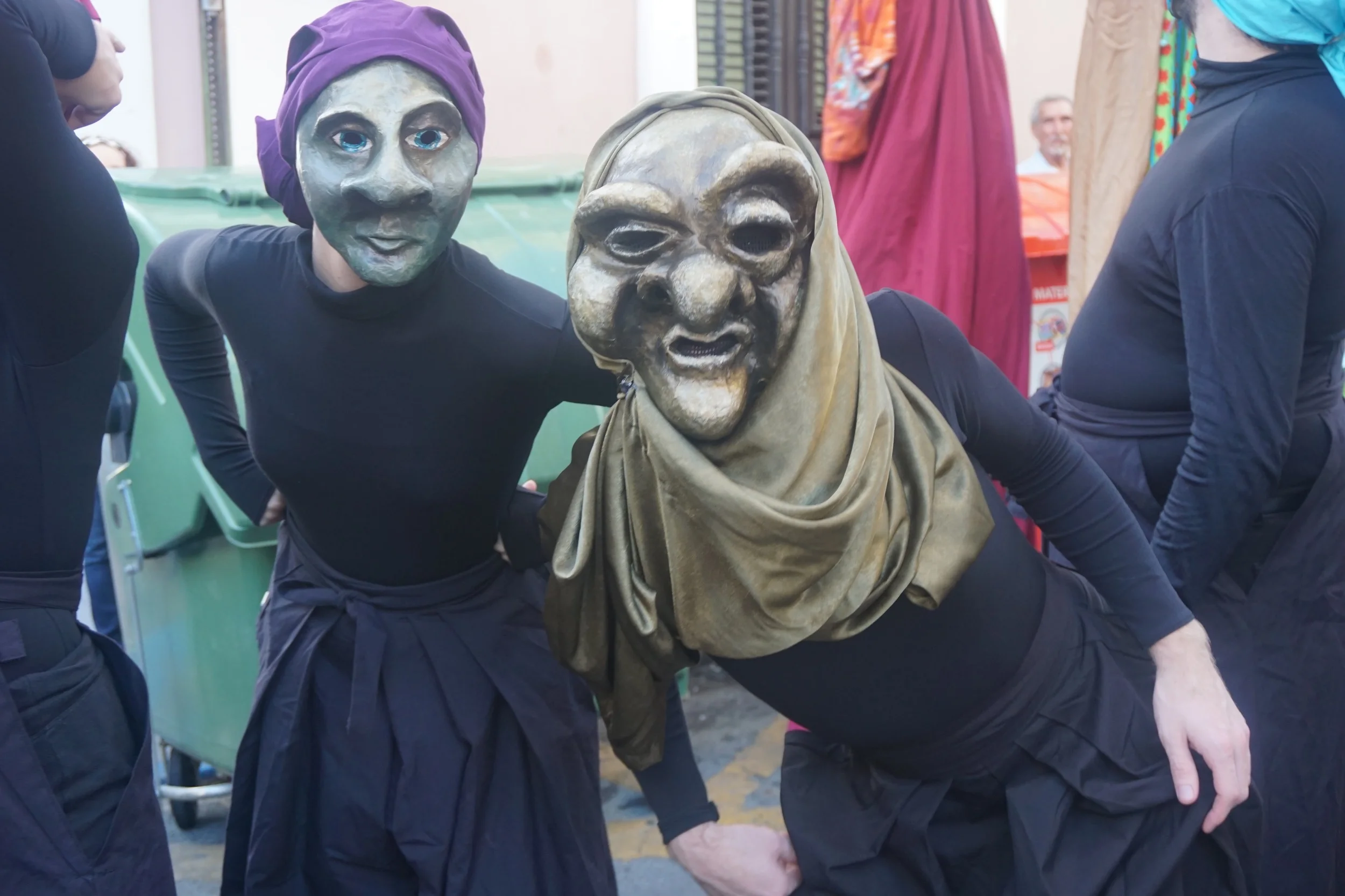 Performing in the square with partner, Keil Coit