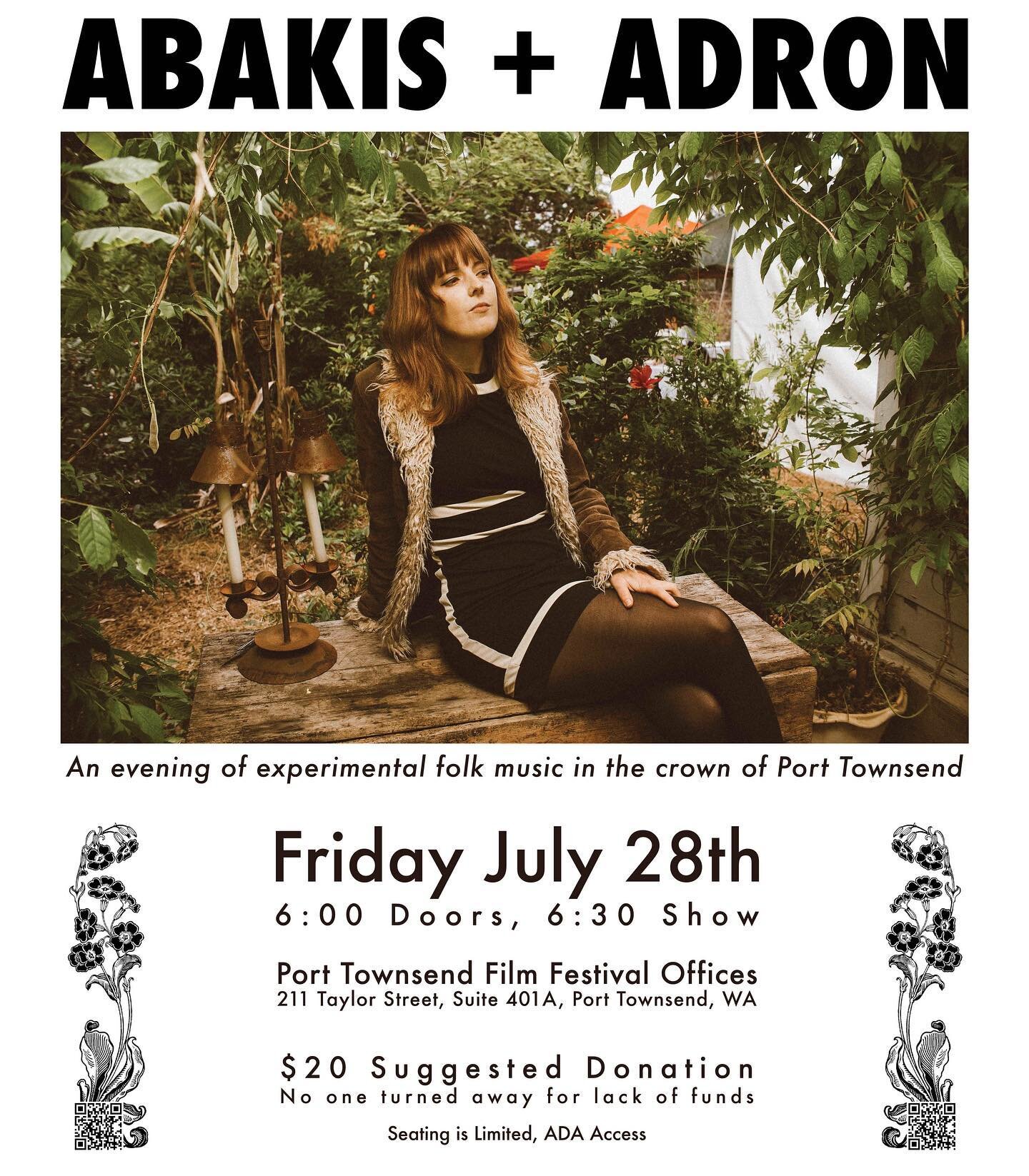 THIS FRIDAY FRIENDS!!! How could I resist throwing a show for the magical @adronical ?! Well simply put: I couldn&rsquo;t! 
.
Join us Friday July 28th in the corner fourth floor office of the Baker Block Building @ptfilmfest offices 211 Taylor St, Su