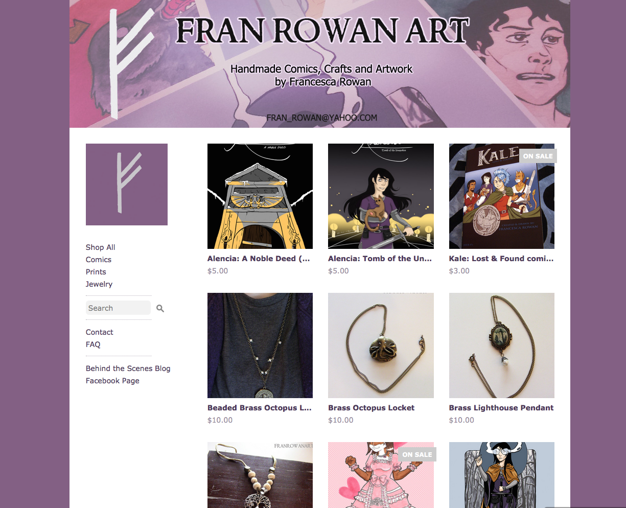 My new store! Featuring an Alencia inspired color scheme.