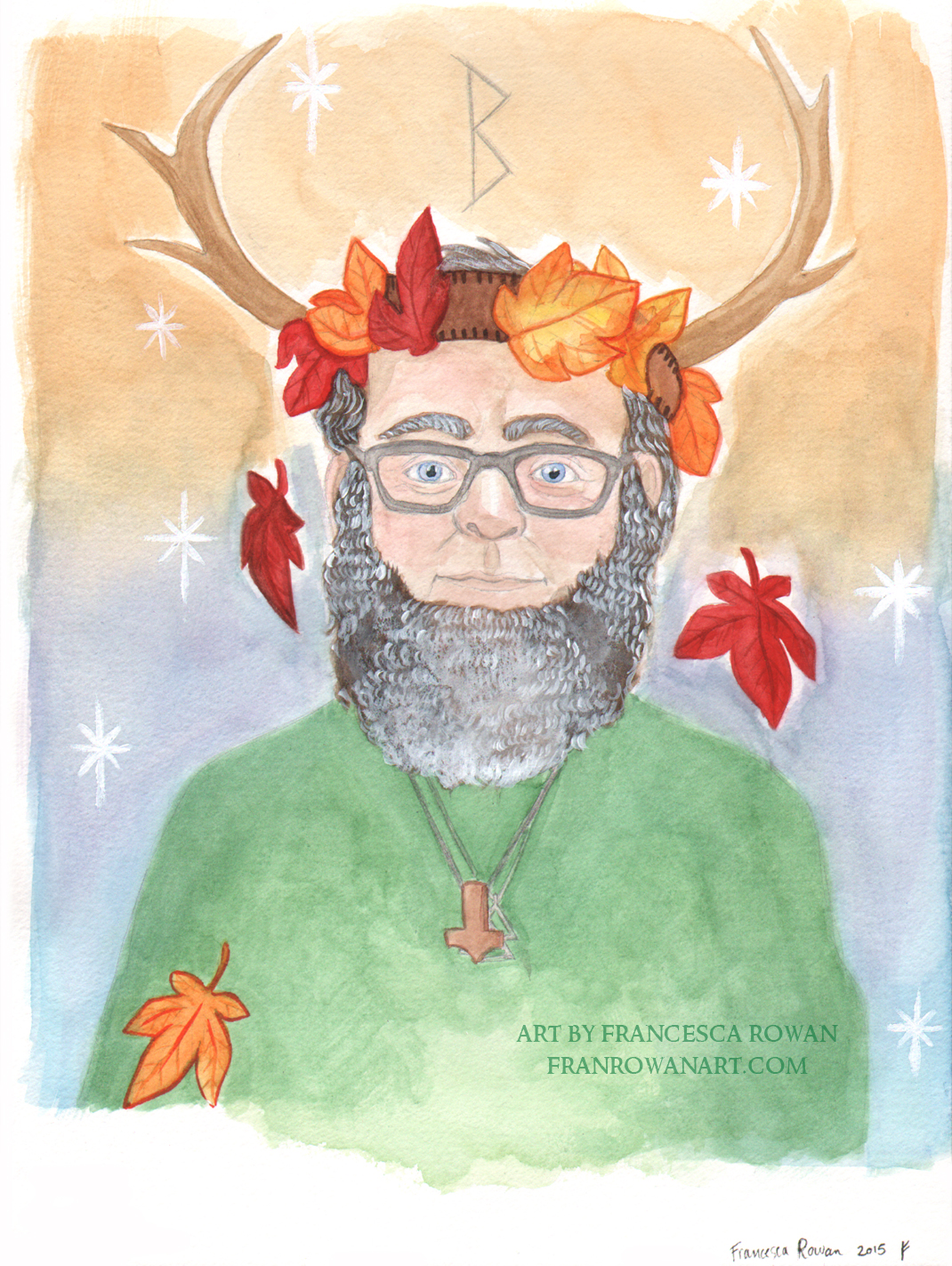Watercolor, acrylic paint, graphite and marker on Watercolor paper.