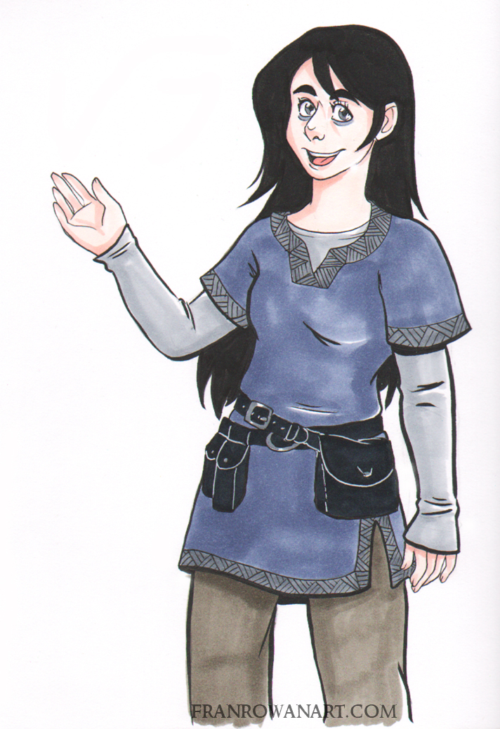 This is was meant to be part of a sign for my table display I made for a November convention I tabled at. I ended up not using it but I may later down the road as I really like how she came out.