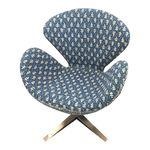 Blue Indian Kantha Swivel Tulip Chair