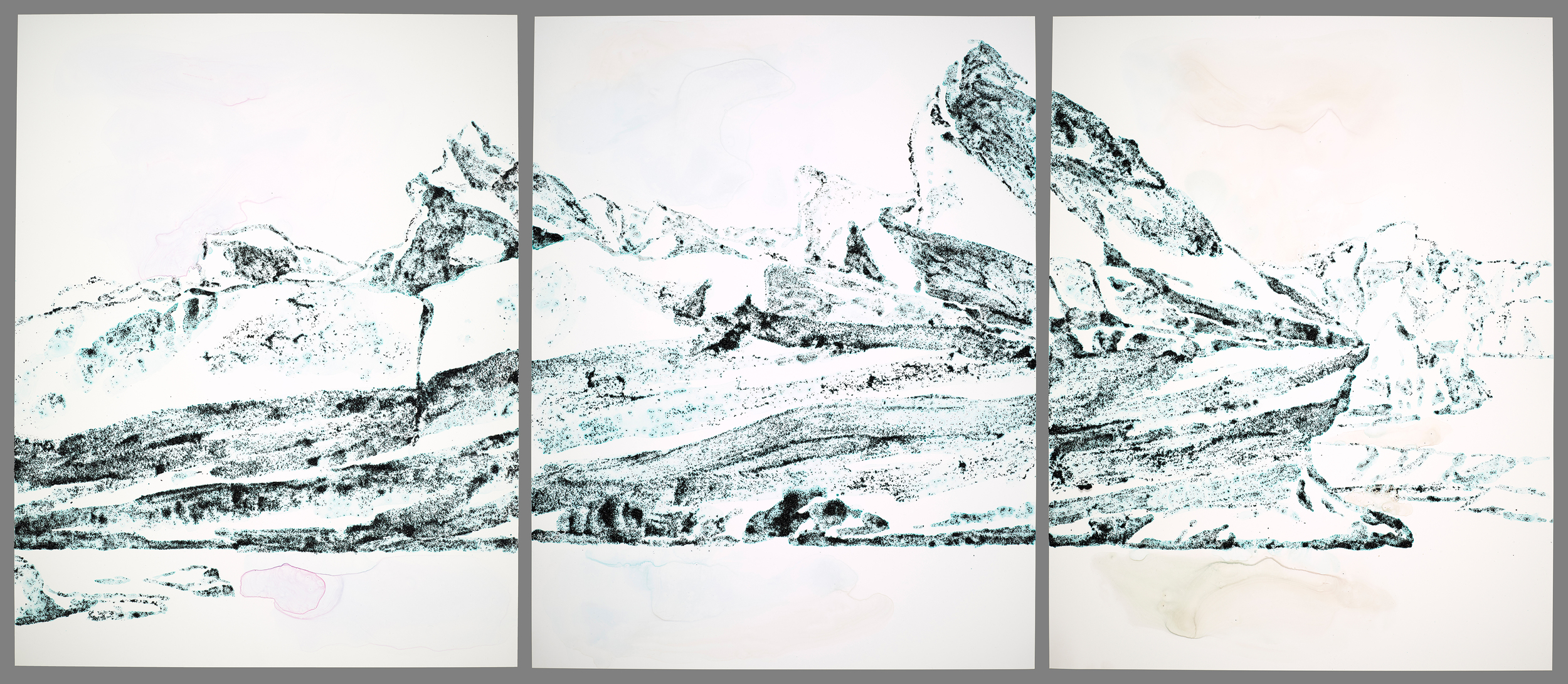 Erling Sjovold, Ghost, 2015, watercolor, acrylic, and sand on polypropylene paper with cast aluminum