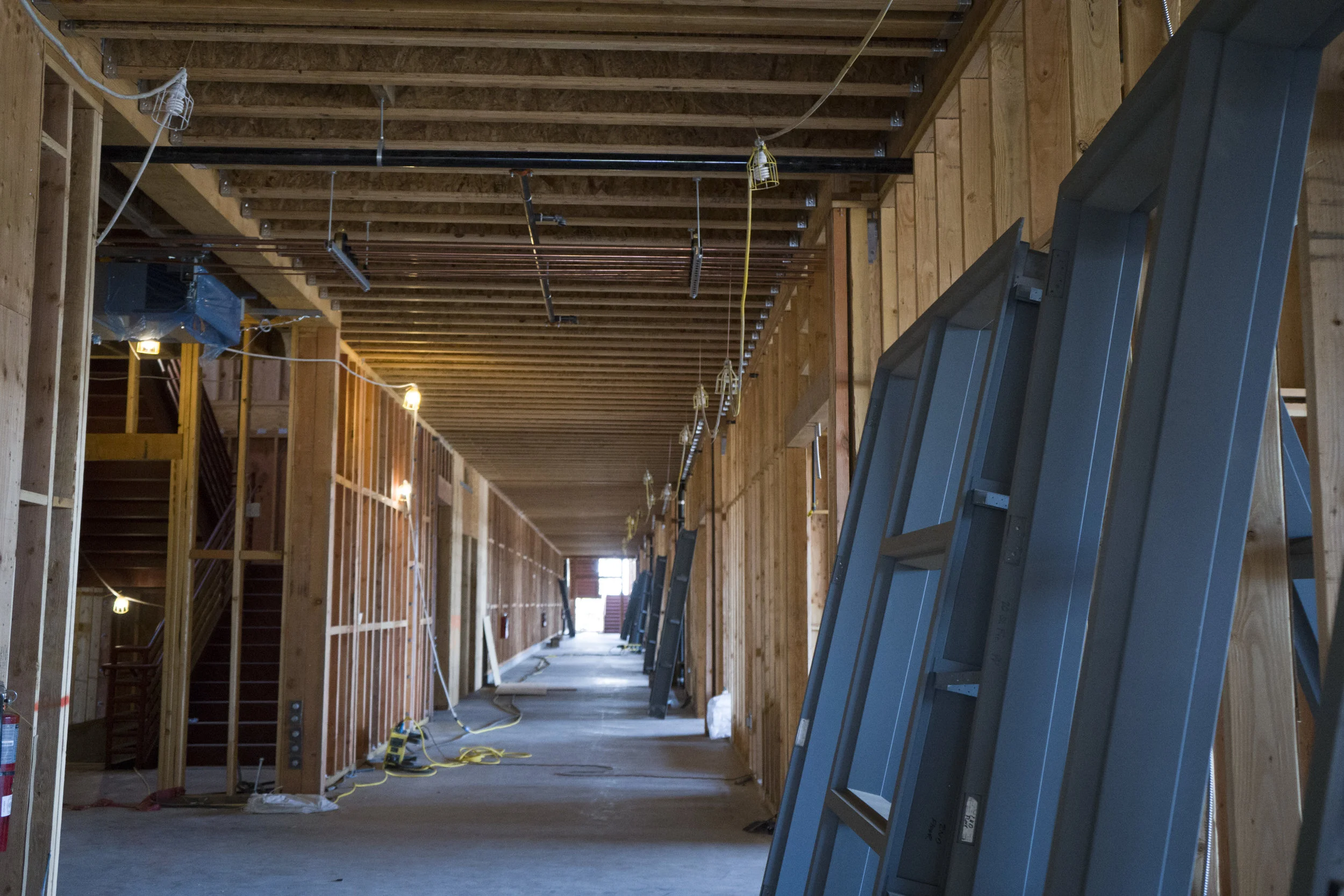 The second floor corridor. 