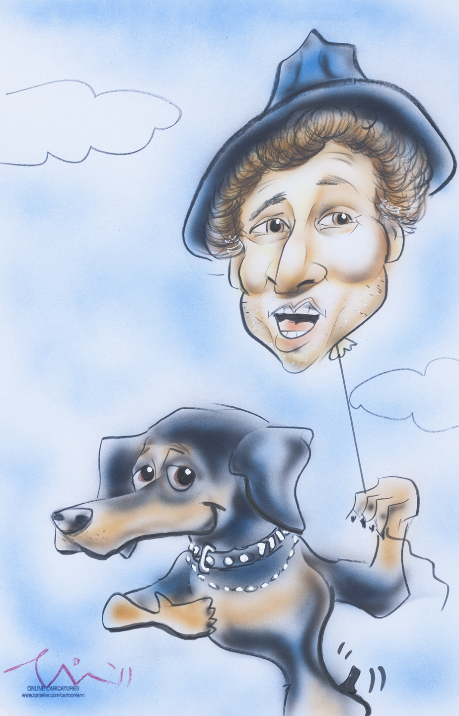  Ruby and Magic Marc / July 14, 2011 / 11 x 17 Airbrushed Caricature by Tom Siler 