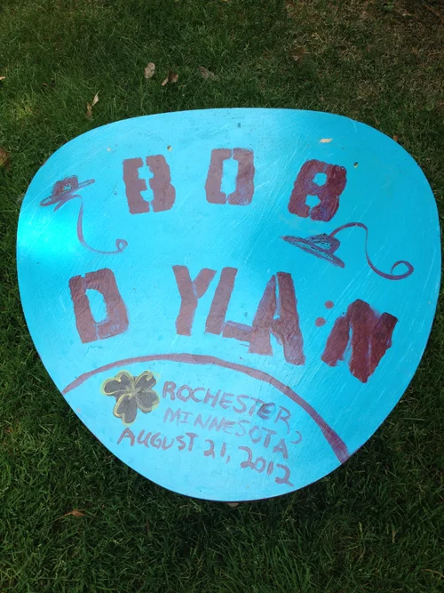 Bob Dylan Rochester, Minnesota August 21, 2012 / July 6th, 2012 / 24 x 24 Acrylic Painting on Wood by Gretchen Seichrist