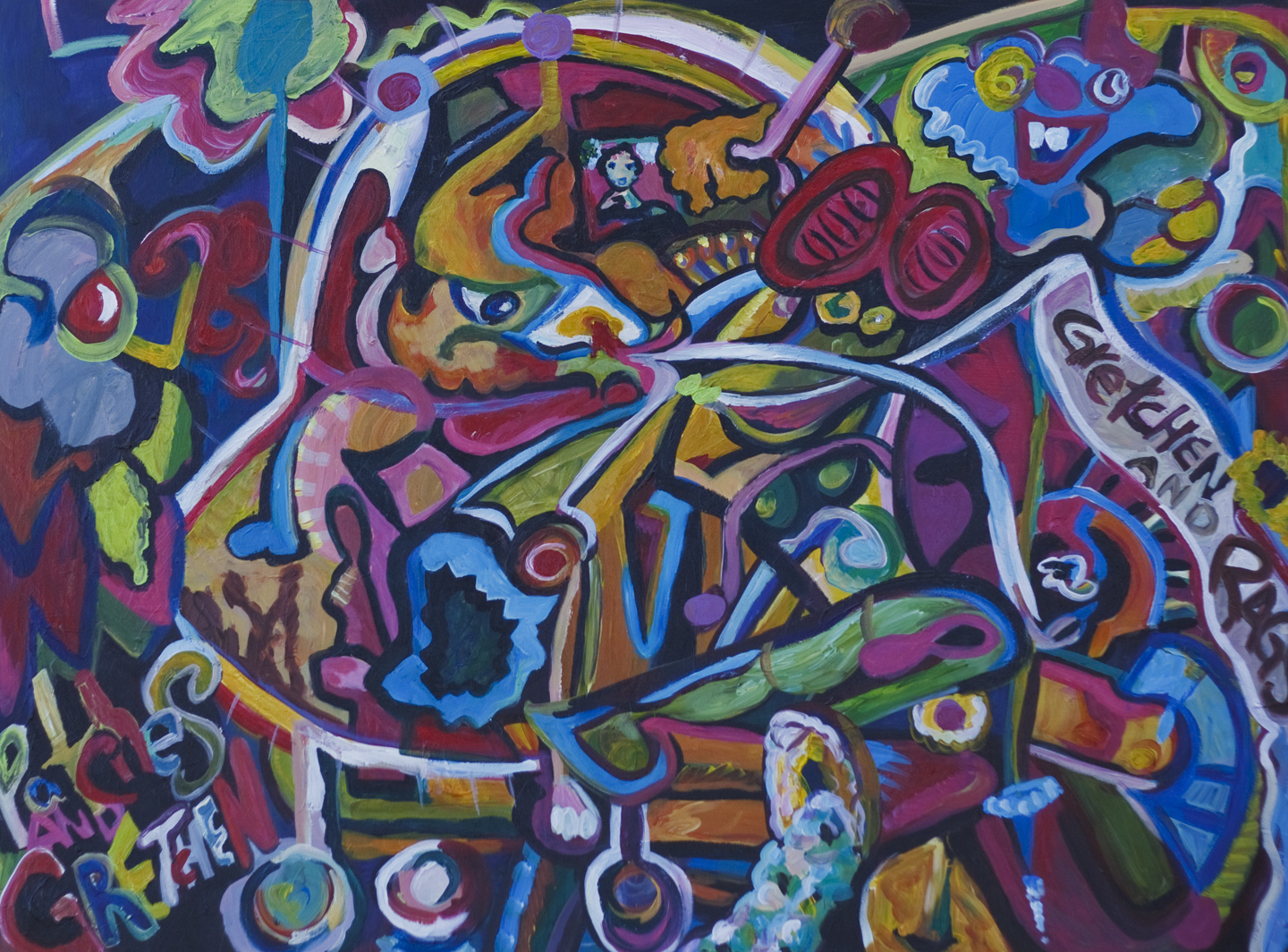 Patches and Gretchen / Gretchen and Rags / February 20, 2011 / 36 x 48 Acrylic Painting on Canvas by Gretchen Seichrist