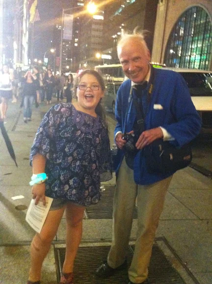 Basha Goldwater and Bill Cunningham Strike A Pose / Fashion's Night Out / On the Streets of New York City, New York / September 8, 2011 / Photo by Lisa Goldwater