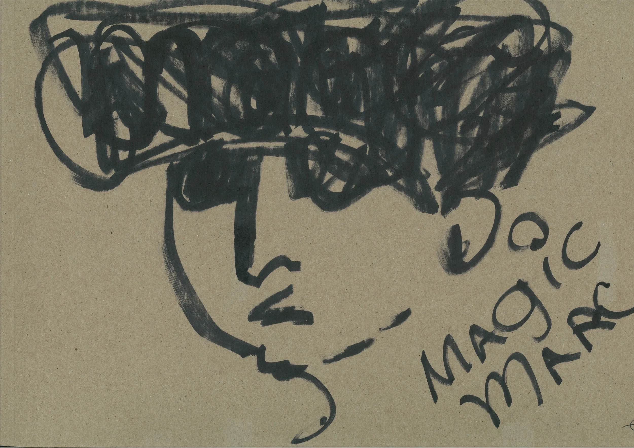 MAGiC MARC / May 18th, 2014 / 14 x 19 Marker Drawing on Cardboard by Ed Newman (e.)