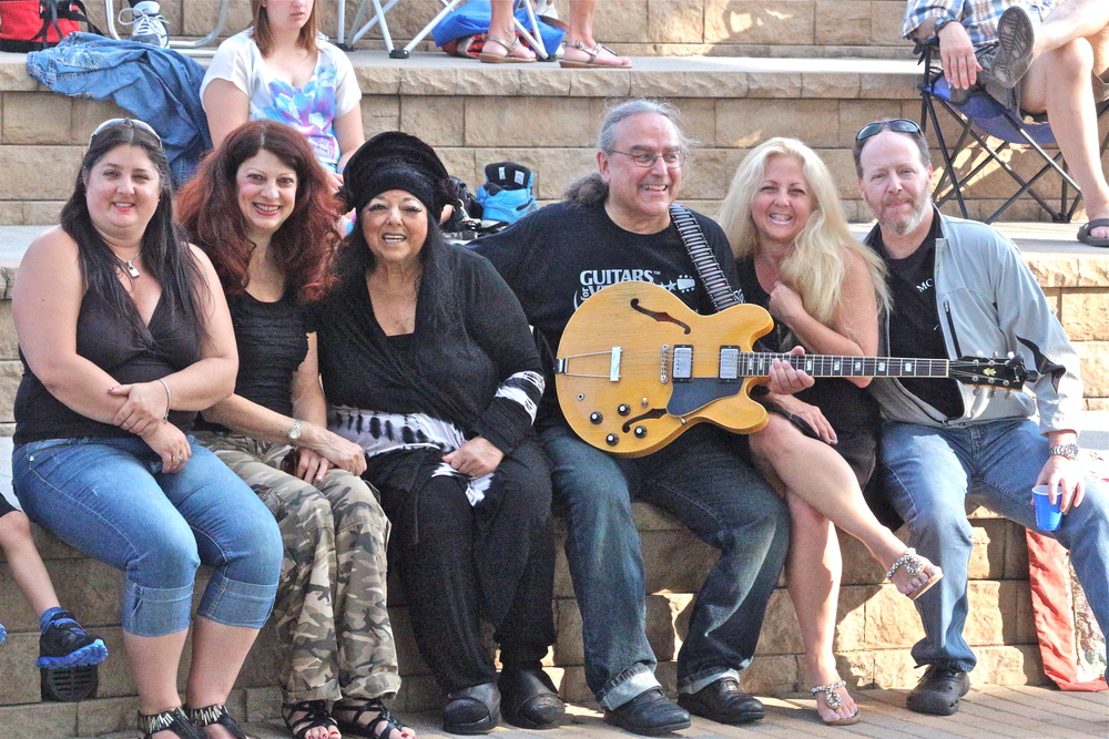  Romy Percansky, Scarlet Rivera, Marilyn Percansky, Billy Hallquist, Lisa and Randy Goldwater / Salute to the Music of Bob Dylan / Town Green Amphitheatre / Maple Grove, Minnesota / August 6th, 2014 / Photo by Jeff Miletich 