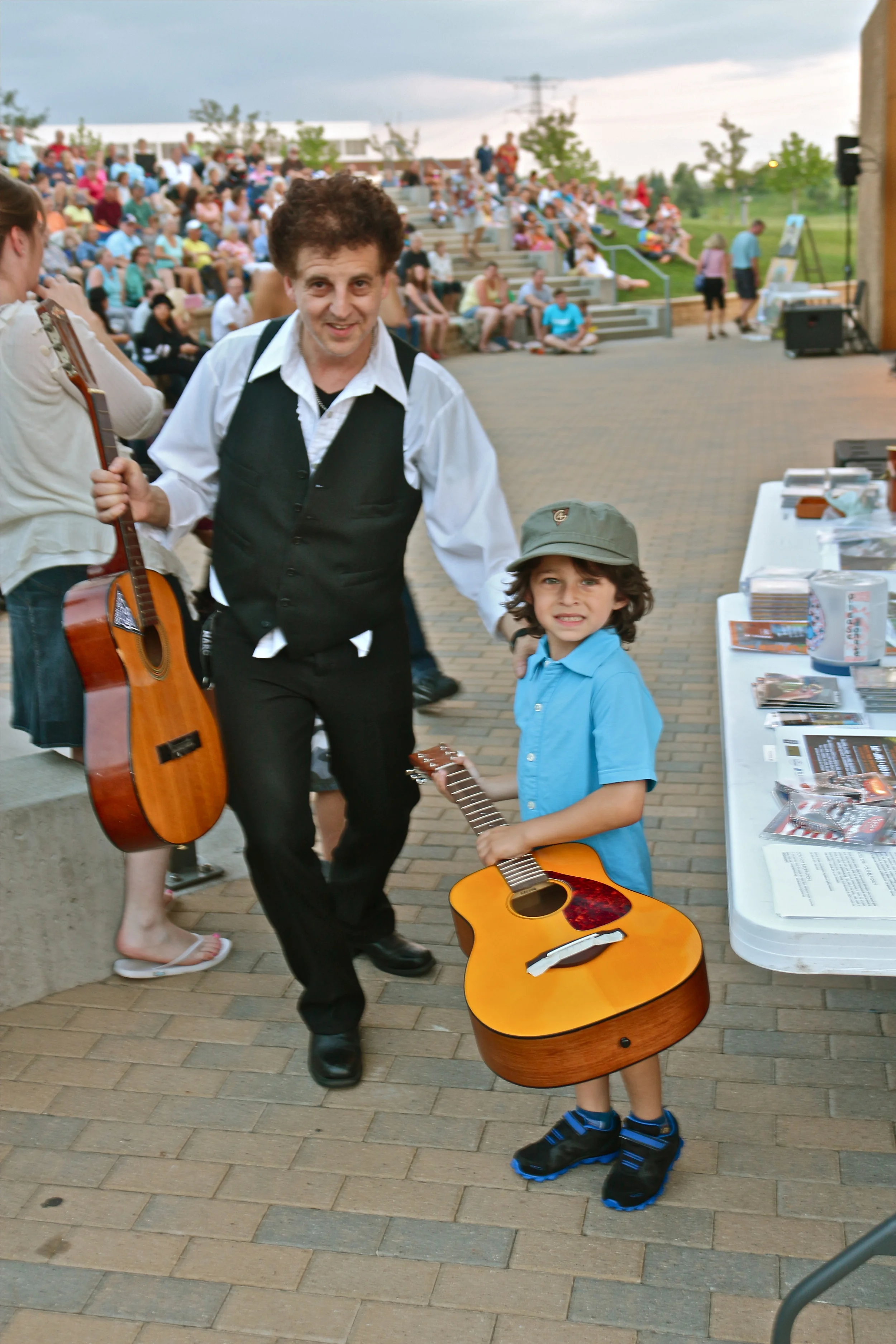 Magic Marc and Abe Percansky-Segal / Salute to the Music of Bob Dylan / Town Green Amphitheatre / Maple Grove, Minnesota / August 6th, 2014 / Photo by Jeff Miletich