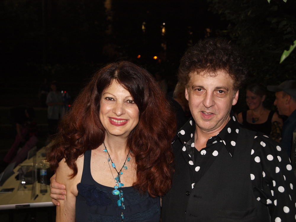  Scarlet Rivera and Magic Marc / Salute to the Music of Bob Dylan / The Veterans' Memorial Wolfe Park Amphitheater / St. Louis Park, Minnesota / August 9th, 2014 / Photo by Neil Schloner 