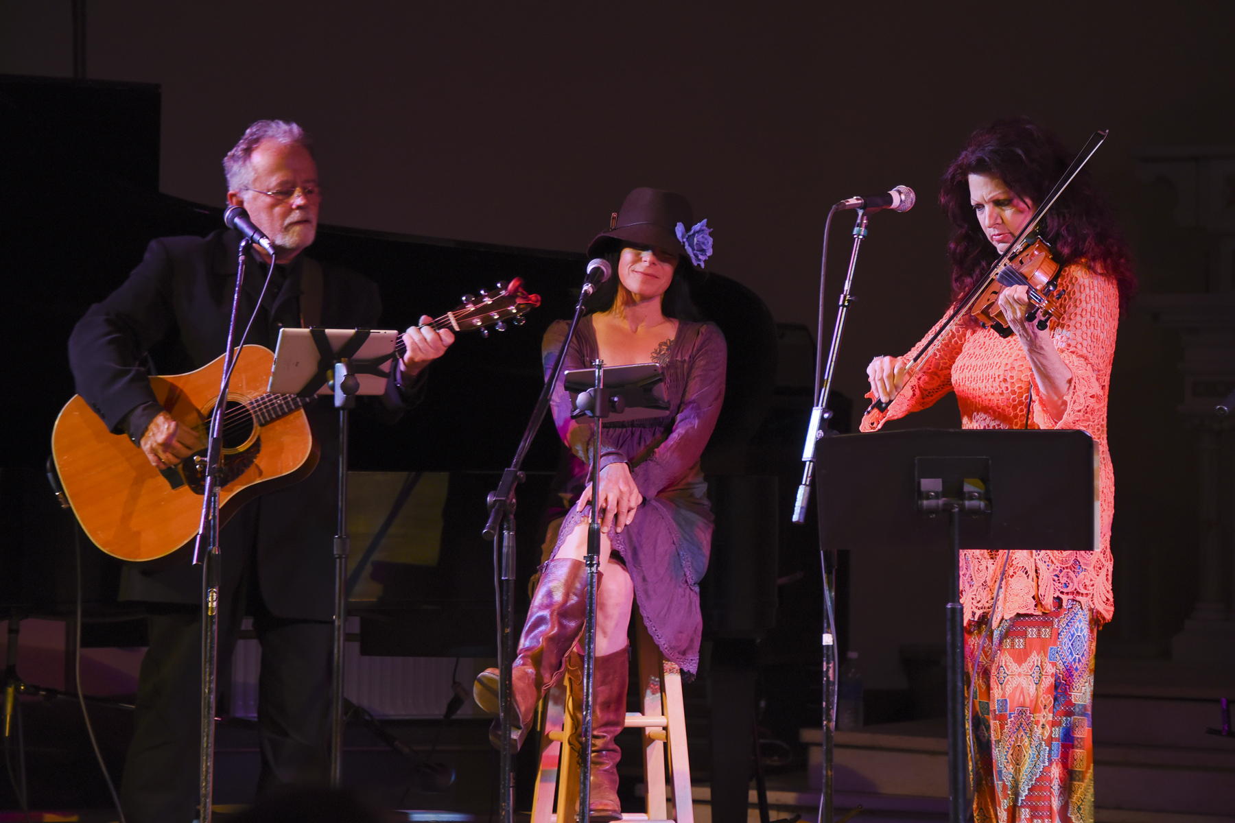 Gene LaFond, Amy Grillo and Scarlet Rivera / Sacred Heart Music Center / Duluth, Minnesota / May 23rd, 2015 / Photo by Michael K. Anderson