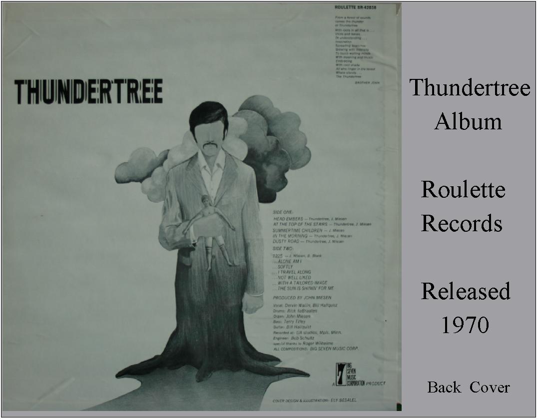 Thundertree - Original Roulette Records Album Back Cover (1970)