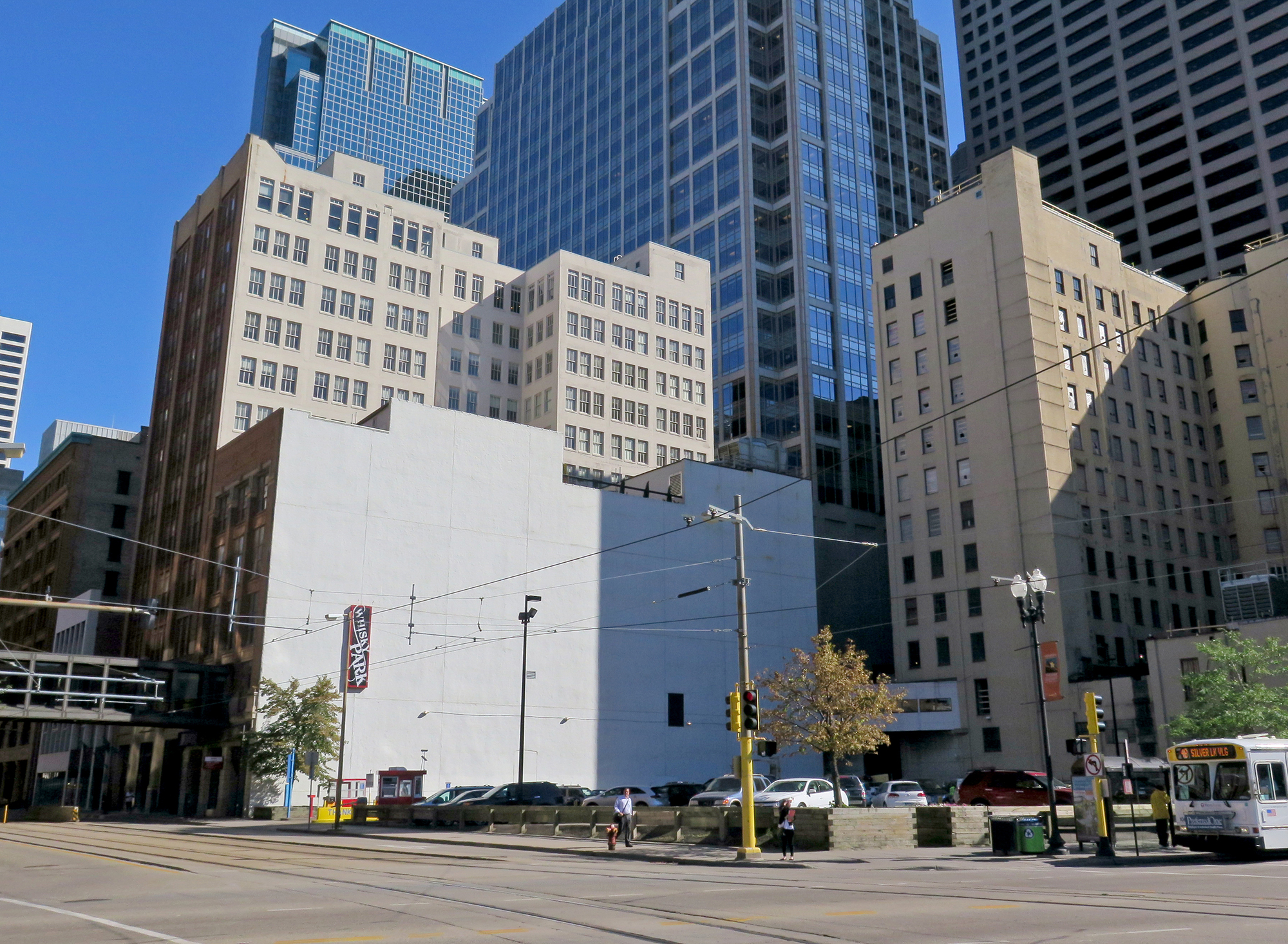 The blank white wall facing the corner of 5th Street and Hennepin Avenue will become the canvas for a mural by Brazillian artist Kobra with an image of Bob Dylan