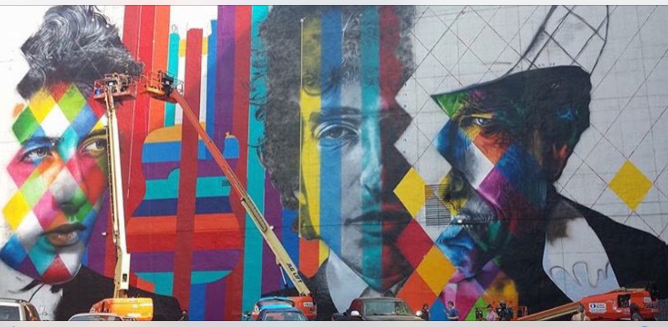 Bob Dylan Mural by Eduardo Kobra / The 15 Building / 15 South 5th Street at Hennepin Avenue / Minneapolis, Minnesota / August 30th, 2015 / Photo by Michael Gittelson