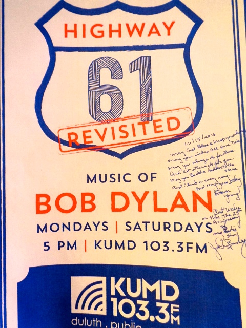 With an inscription by the voice of Highway 61 Revisited, John Bushey