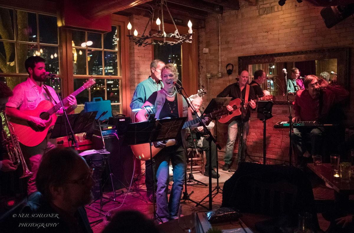 Twin Cities musicians perform at Kevin Odegard's "Better Angels" album release show Dec. 5 at the Aster Cafe in Minneapolis. (Submitted photo courtesy of Neil Schloner)