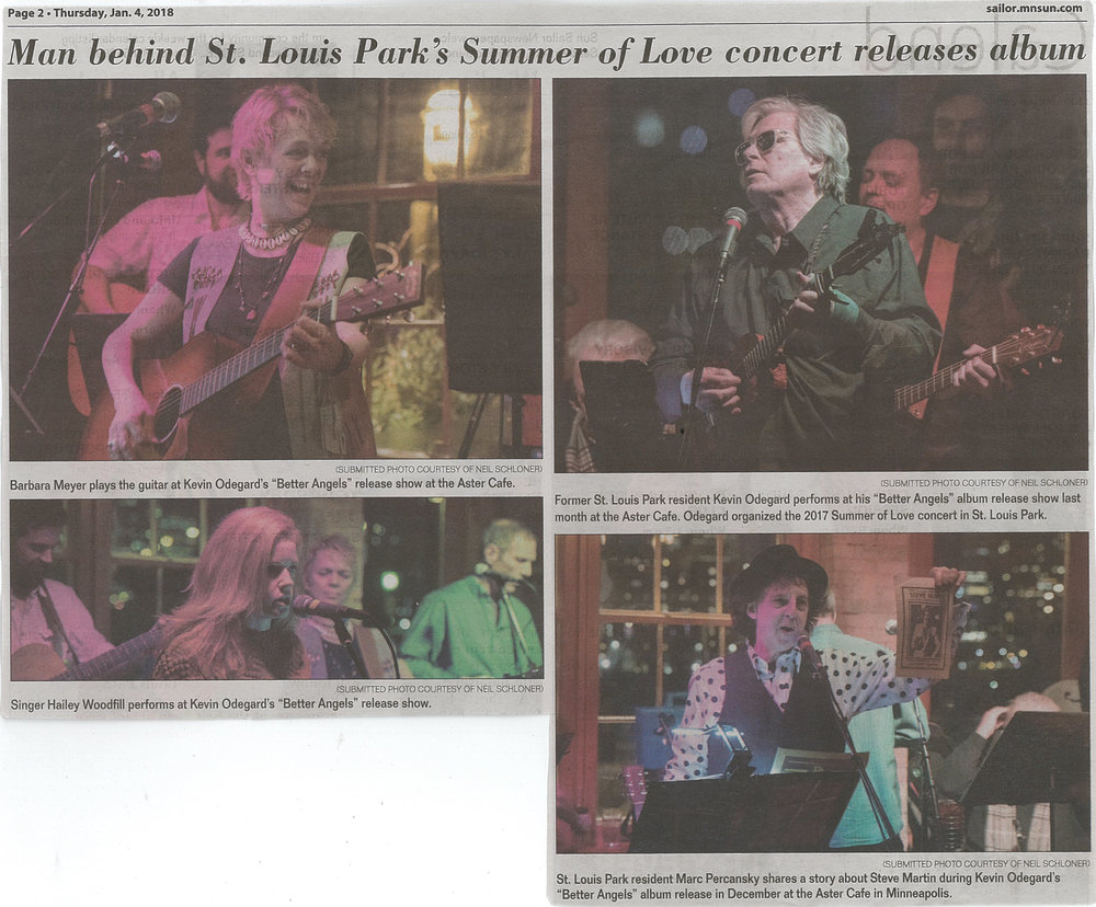   Man behind St. Louis Park's Summer of Love concert releases album &nbsp;SUN SAILOR ST. LOUIS PARK Thursday, January 4, 2018 Page 2 