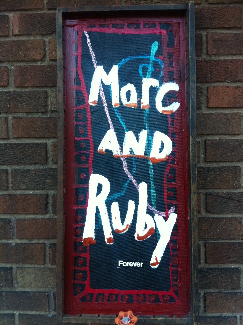  Marc AND Ruby Forever / January 1st, 2019 / 14 x 32 Acrylic Painting on Wood by Melanie Ree  