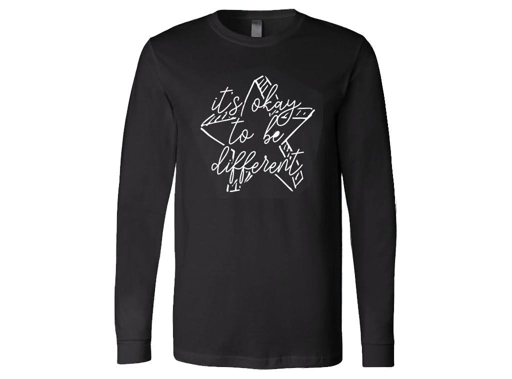 ★DNSR★ Lettering Half Sleeve Black Black Long Sleeve — The Arc Davidson County and Greater