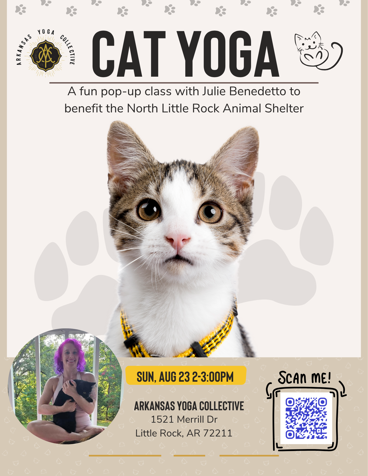 Cat Yoga to Benefit the NLR Animal Shelter