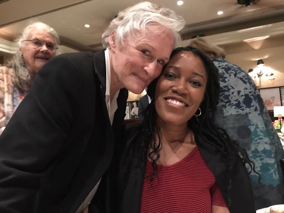 Glenn Close and I at the Theatre Hall of Fame Fellowship Luncheon