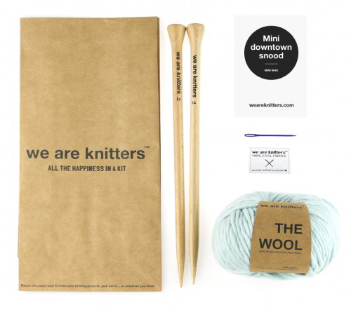 We Are Knitters Downtown Snood (infinity scarf) kit.