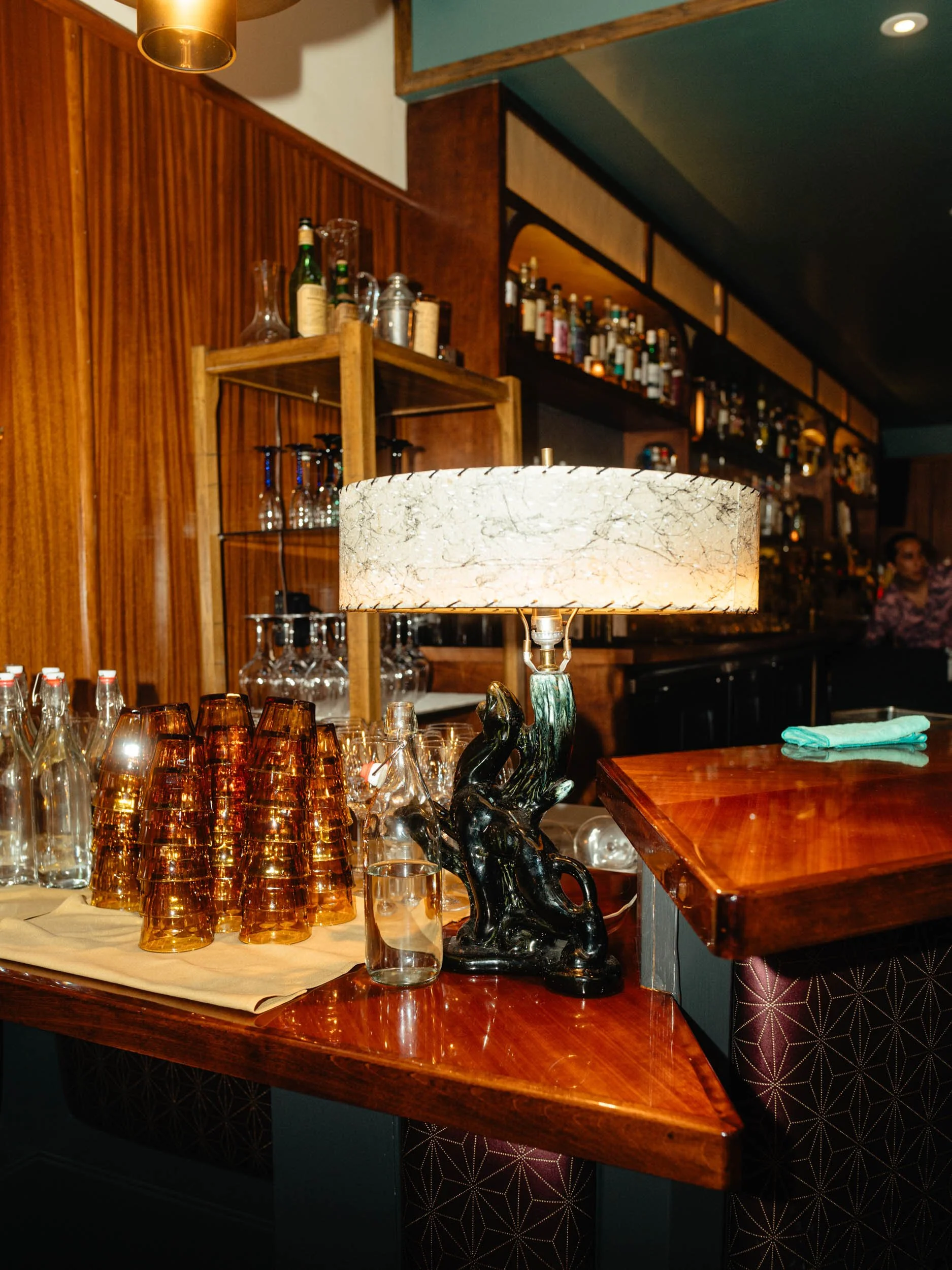 Decor at Oakland Restaurant Bardo Lounge & Supper Club, photographed by wedding photographer Amira Maxwell