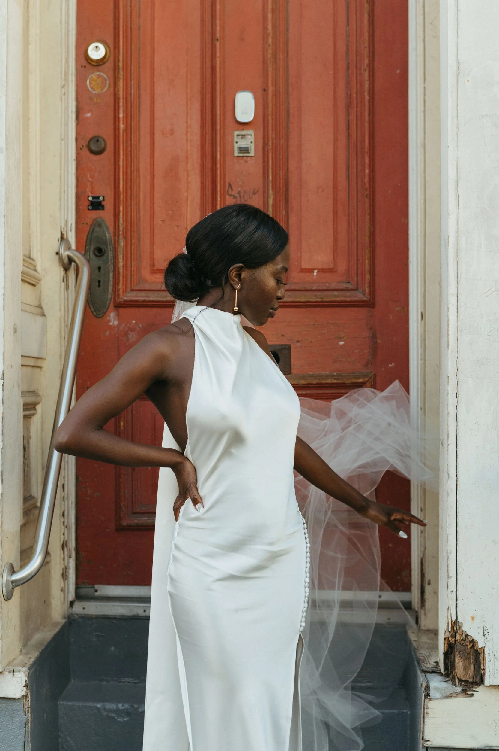 A beautiful black bride at her San Francisco Bay Area Wedding, photographed with care by poc Sonoma County wedding photographer Amira Maxwell.