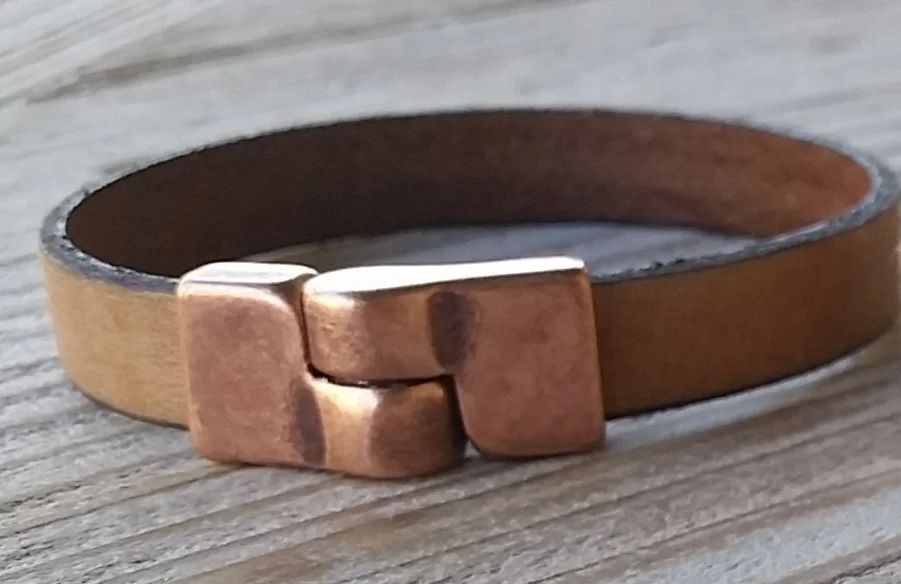 Vintage Tan Single Wrap w:Rose Gold.jpeg