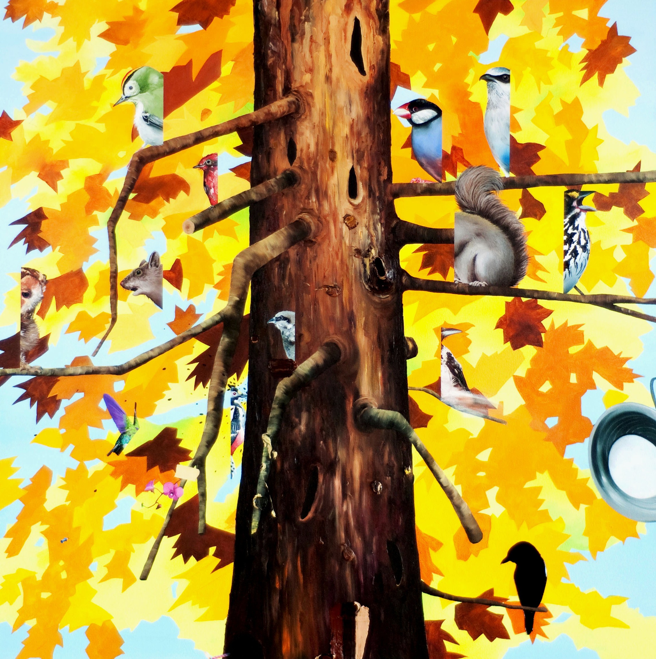 it was like the sound of a flight of stairs falling down a flight of stairs oil on canvas 54 x 54 inches 2009