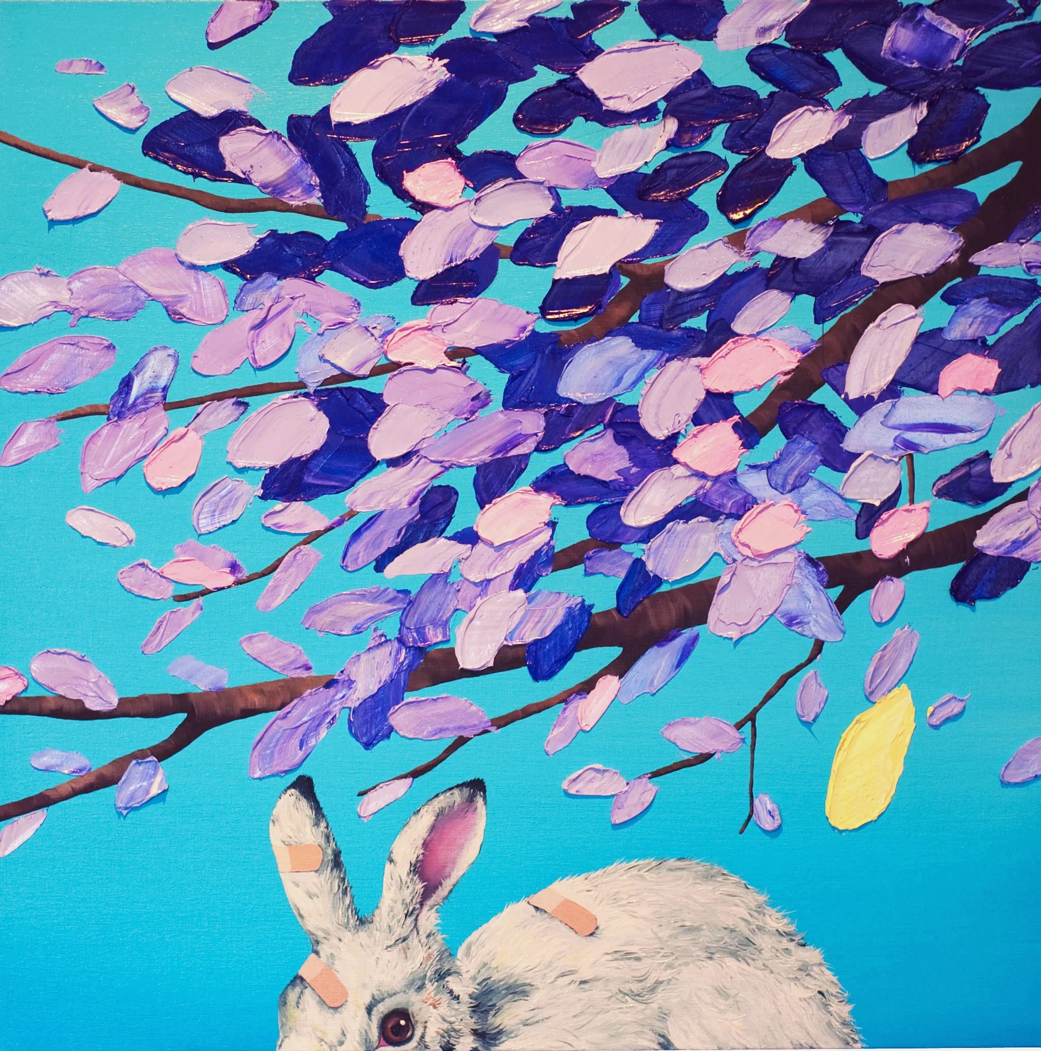 the yellow leaf oil on canvas 30 x 30 inches 2009