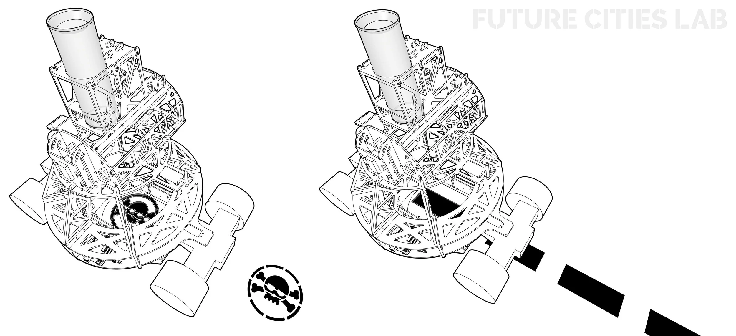 The Datasprayer is an autonomous GPS-guided rover and real-time urban mapping robot.