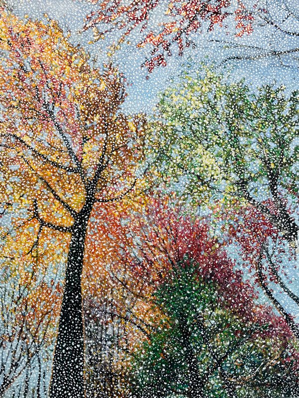 seasons collide 48” x 36” oil and acrylic on canvas 1800.00