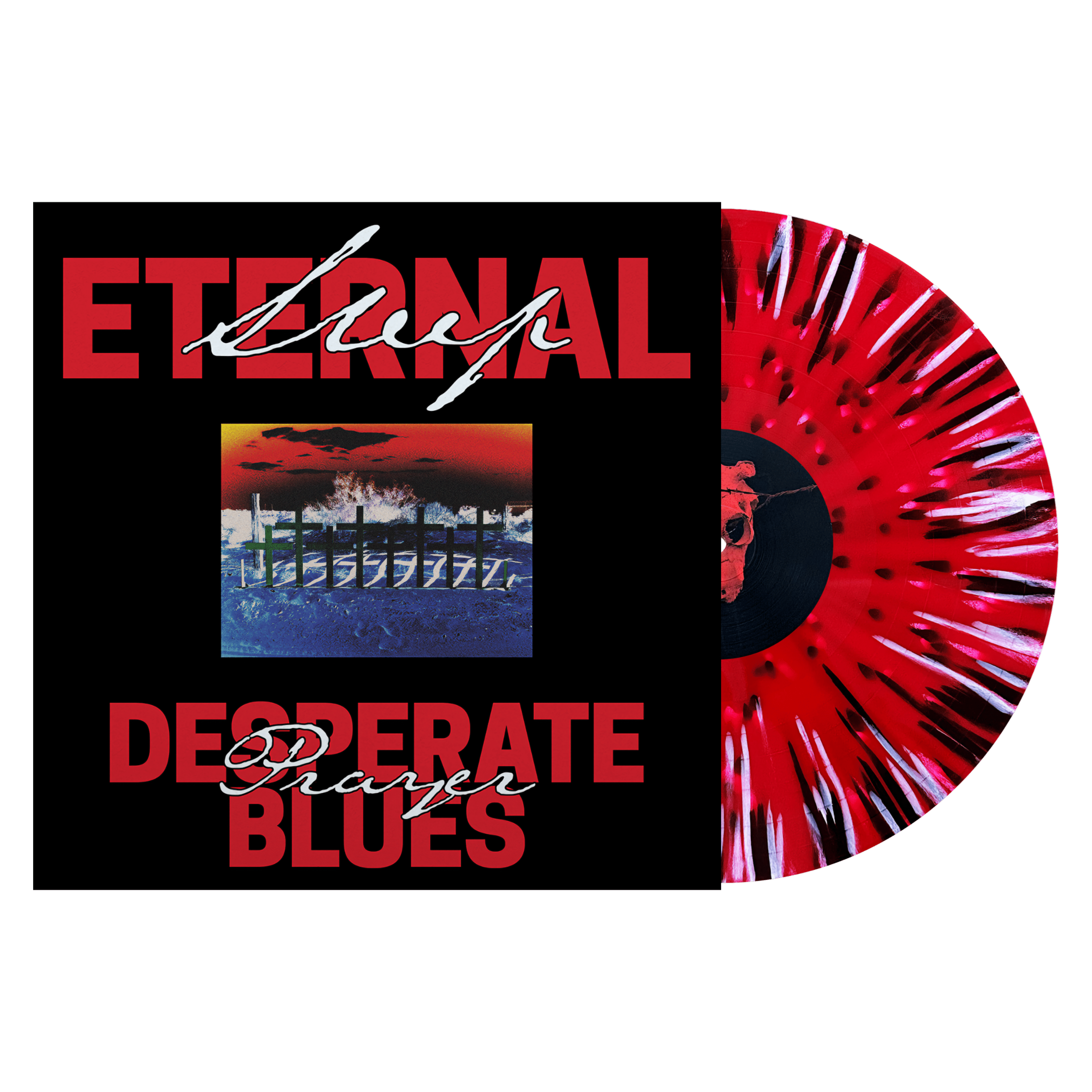 Eternal Sleep - Desperate Prayer Blues - Red with Black and White Splatter.png
