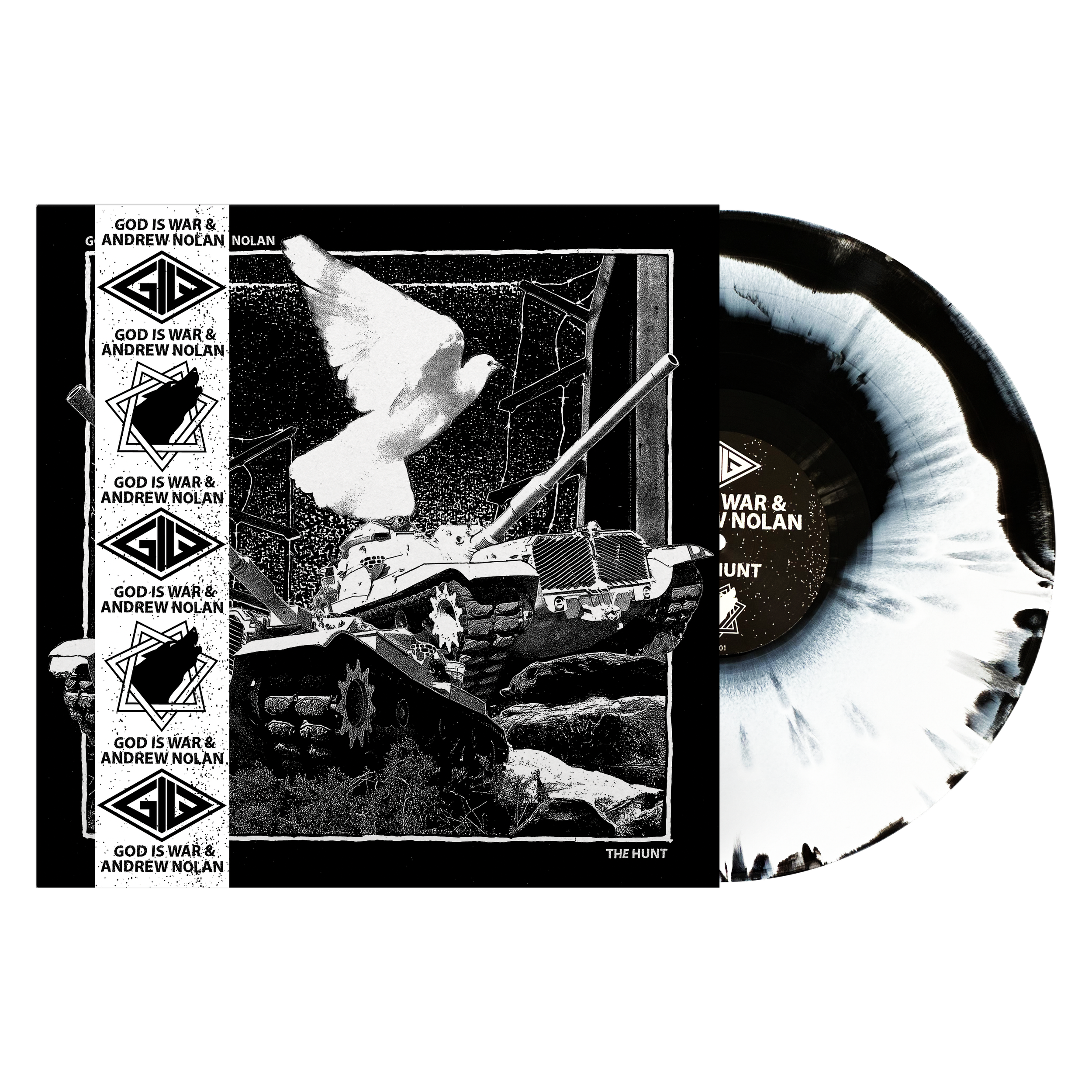 God Is War and Andrew Nolan - The Hunt - Vinyl - Black White Splatter.png