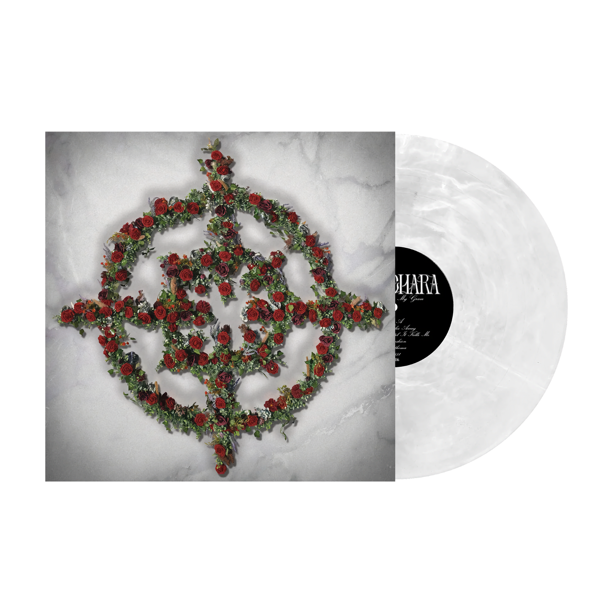 Vamachara - No Roses On My Grave - Vinyl - White with Silver Marble.png