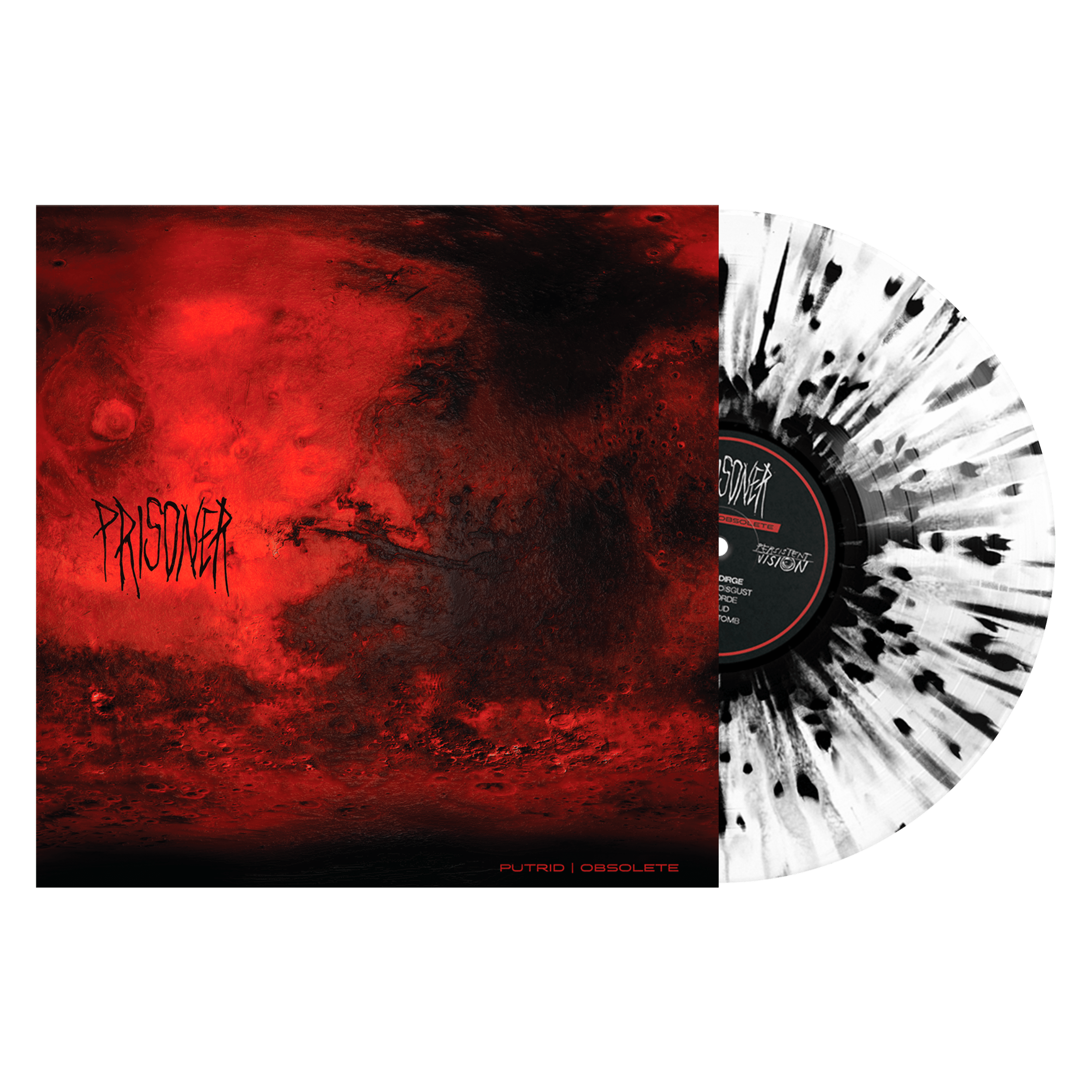 Prisoner - Putrid Obsolete - Vinyl - White with Black Splatter.png