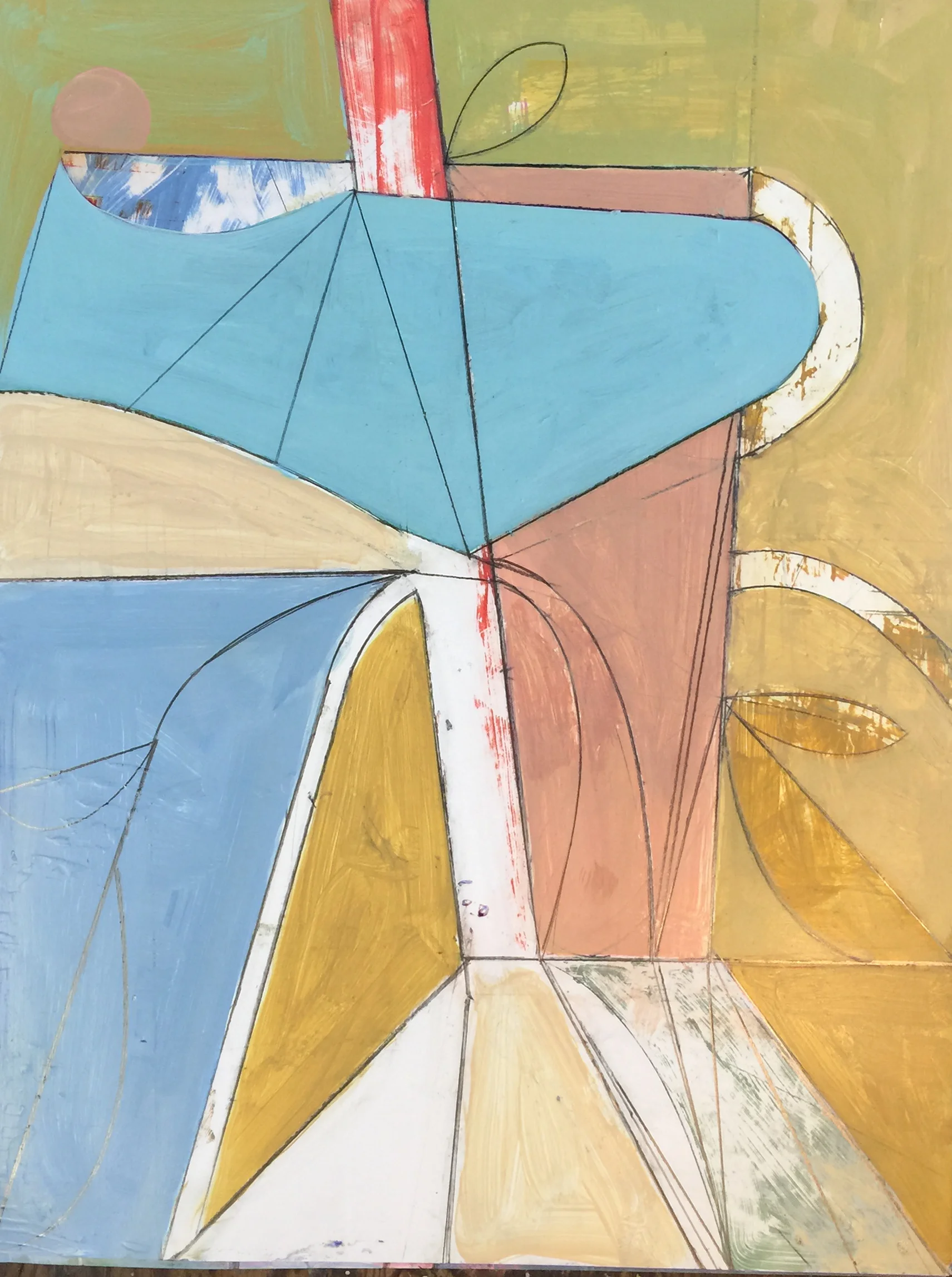 Hybrid 20” x 26” 2019 acrylic/mixed media on paper