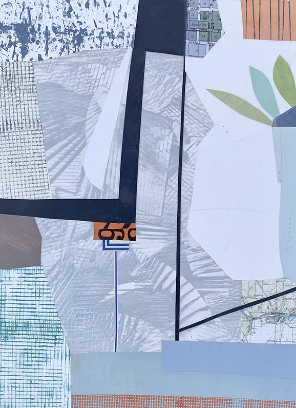   Plants and Buildings No. I   24.5 inches by 29.5 inches acrylic/mixed media on panel  2022. Private collection 