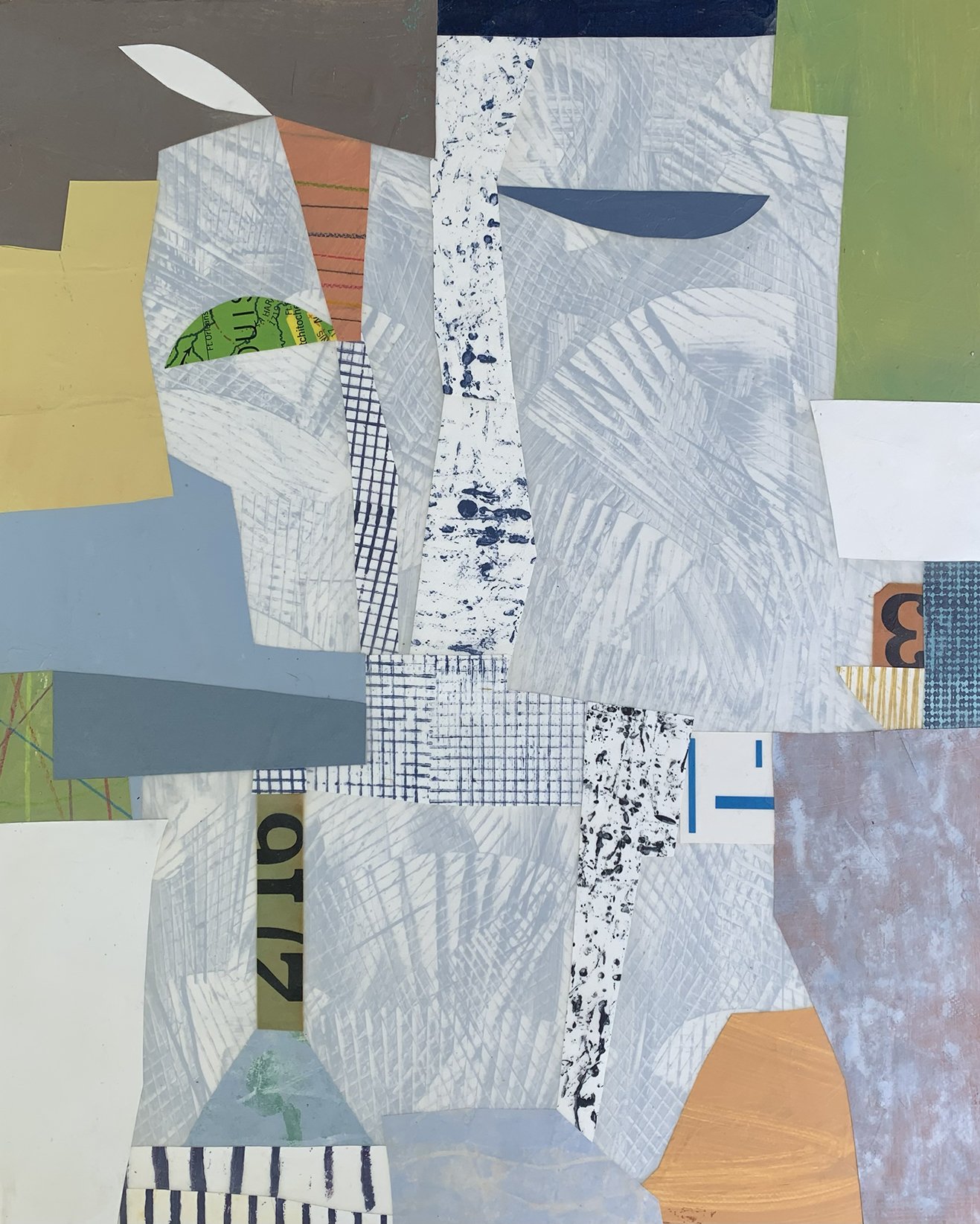   Plant Growing Between Buildings No. 1   24 inches by 30 inches  acrylic/mixed media on panel   2022 