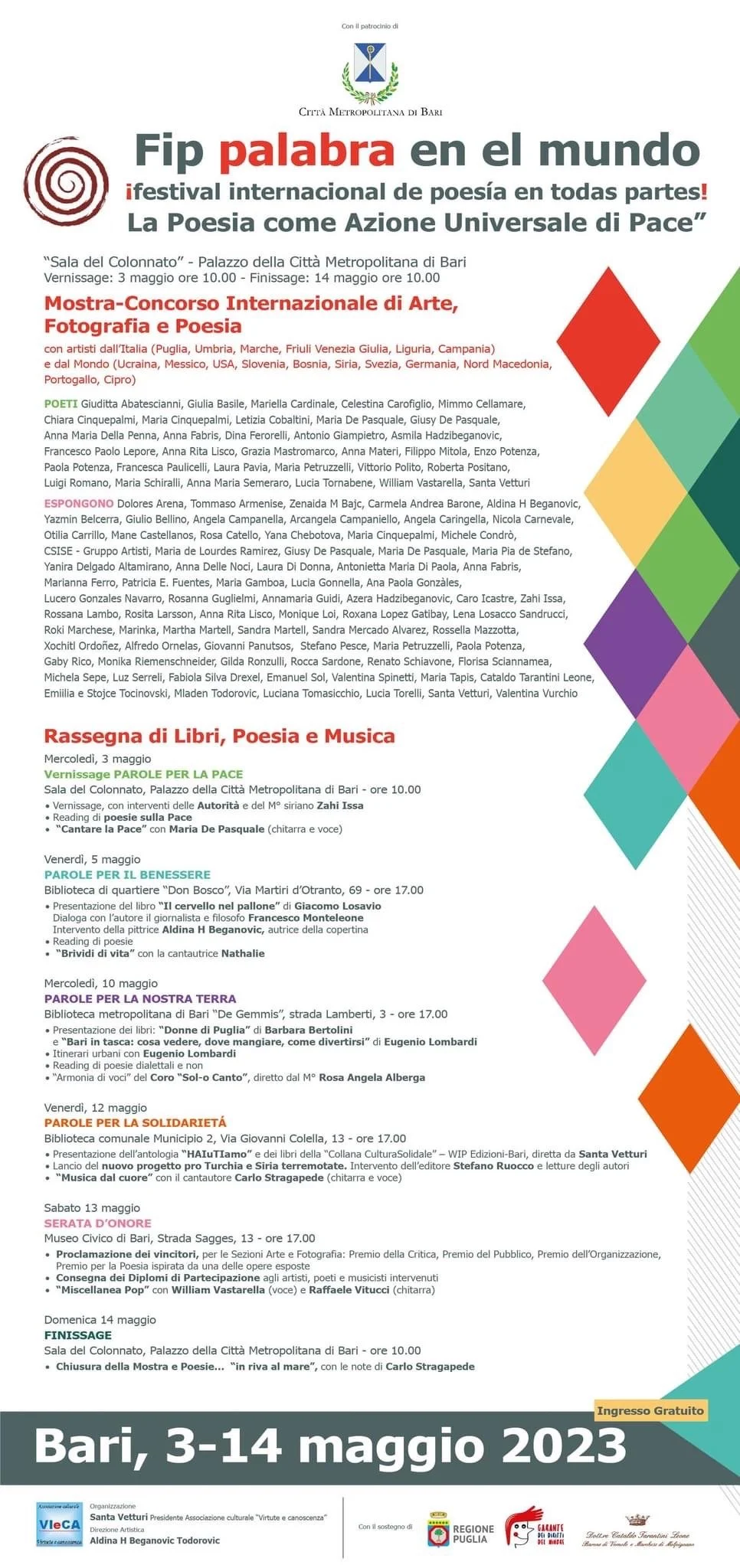  Palabra en El Mundo, Palazzo della Citta' Metropolitana of Bari, Italy