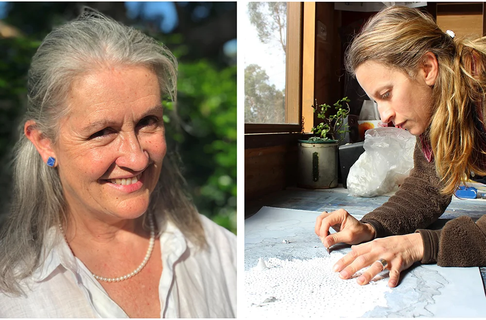 Writer Elizabeth Fortescue (left), and artist Melinda Schawel (right)