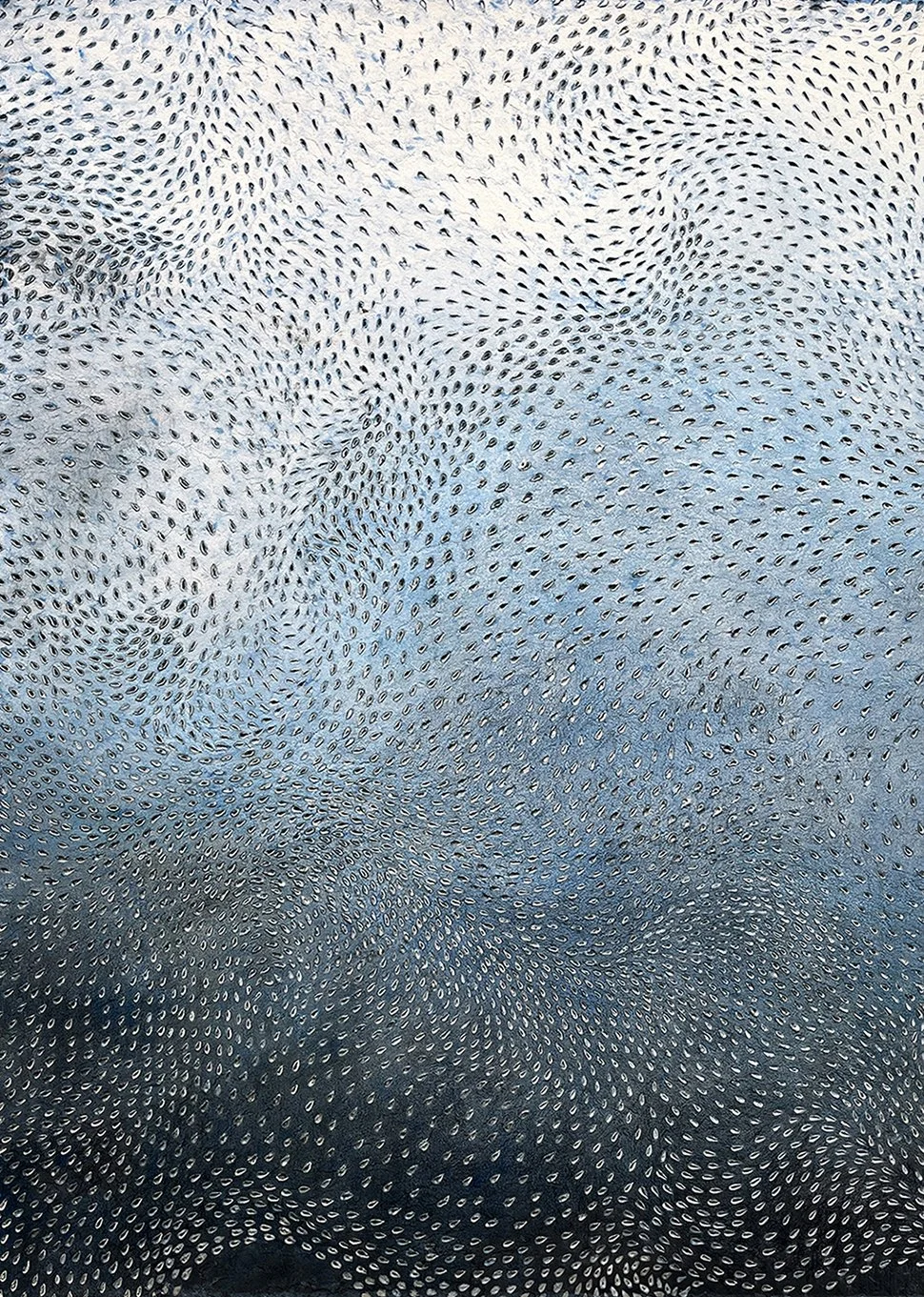 High Tide 2026 - ink & graphite on torn, perforated paper, 105x75cm