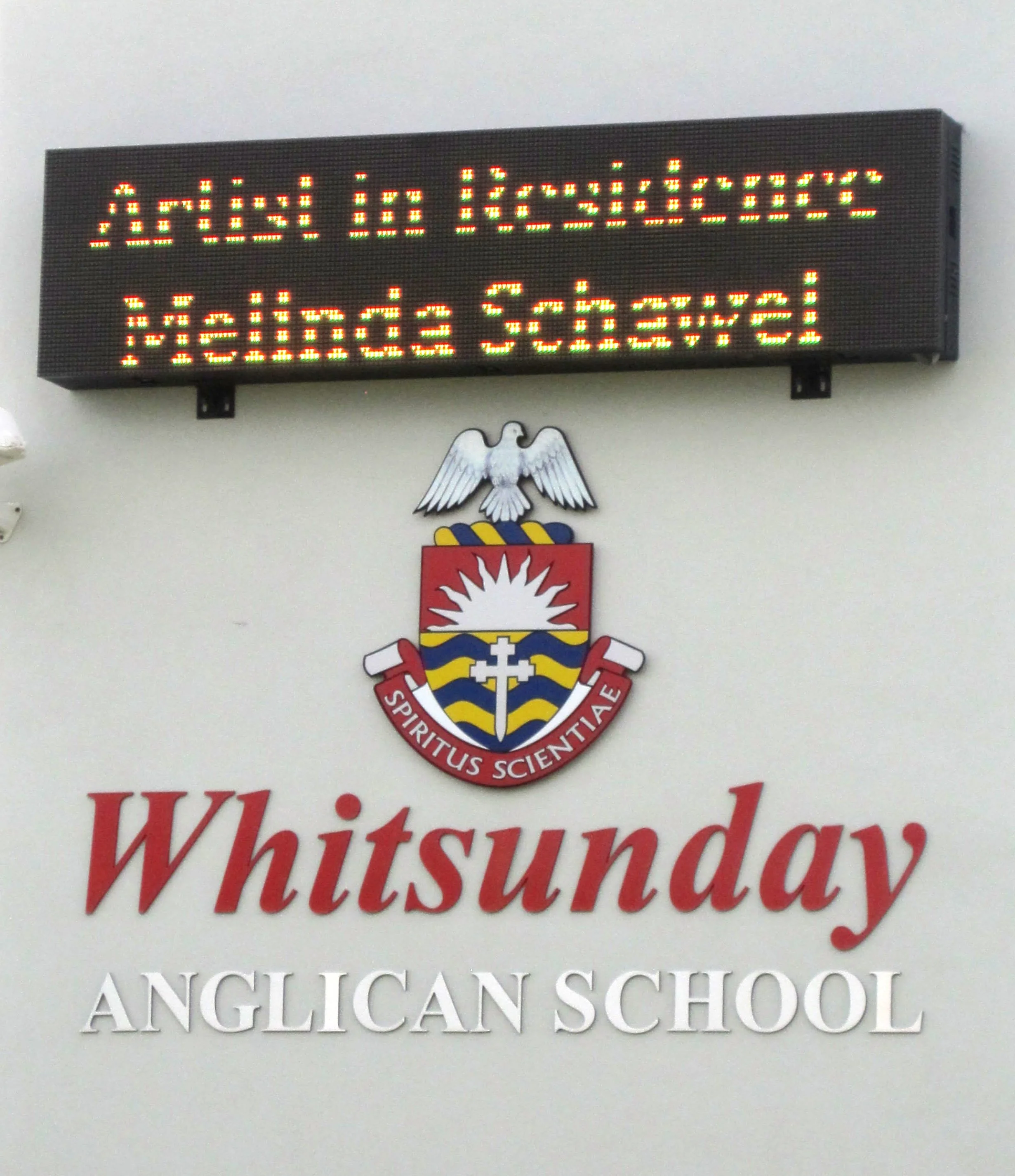 artist in residence Melinda Schawel sign