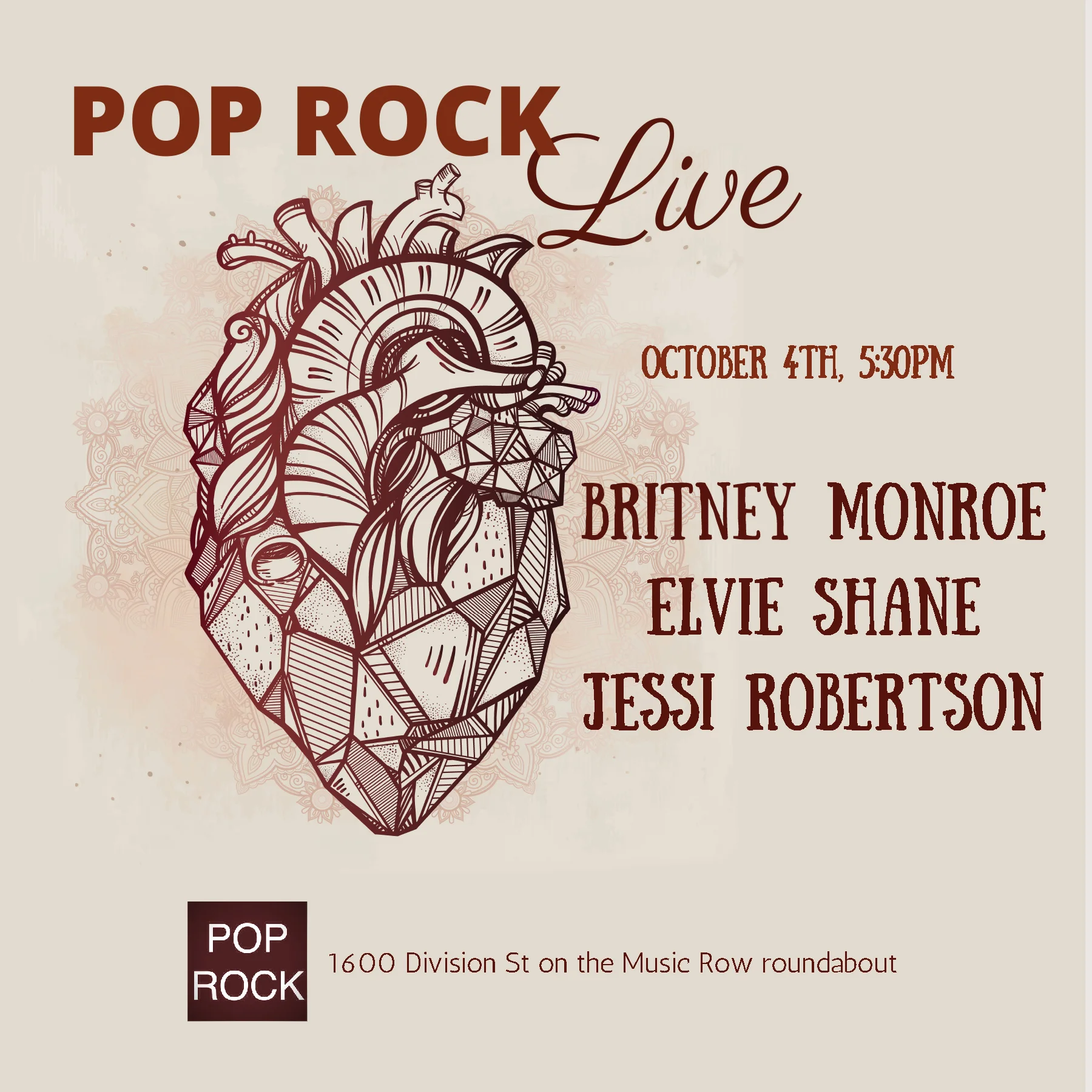 POP ROCK Live: Britney Monroe, Elvie Shane, Jessi Robertson