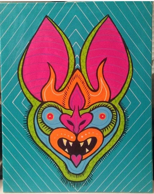 Bat (16" x 30" Acrylic on Canvas) $75 - Christopher Malice