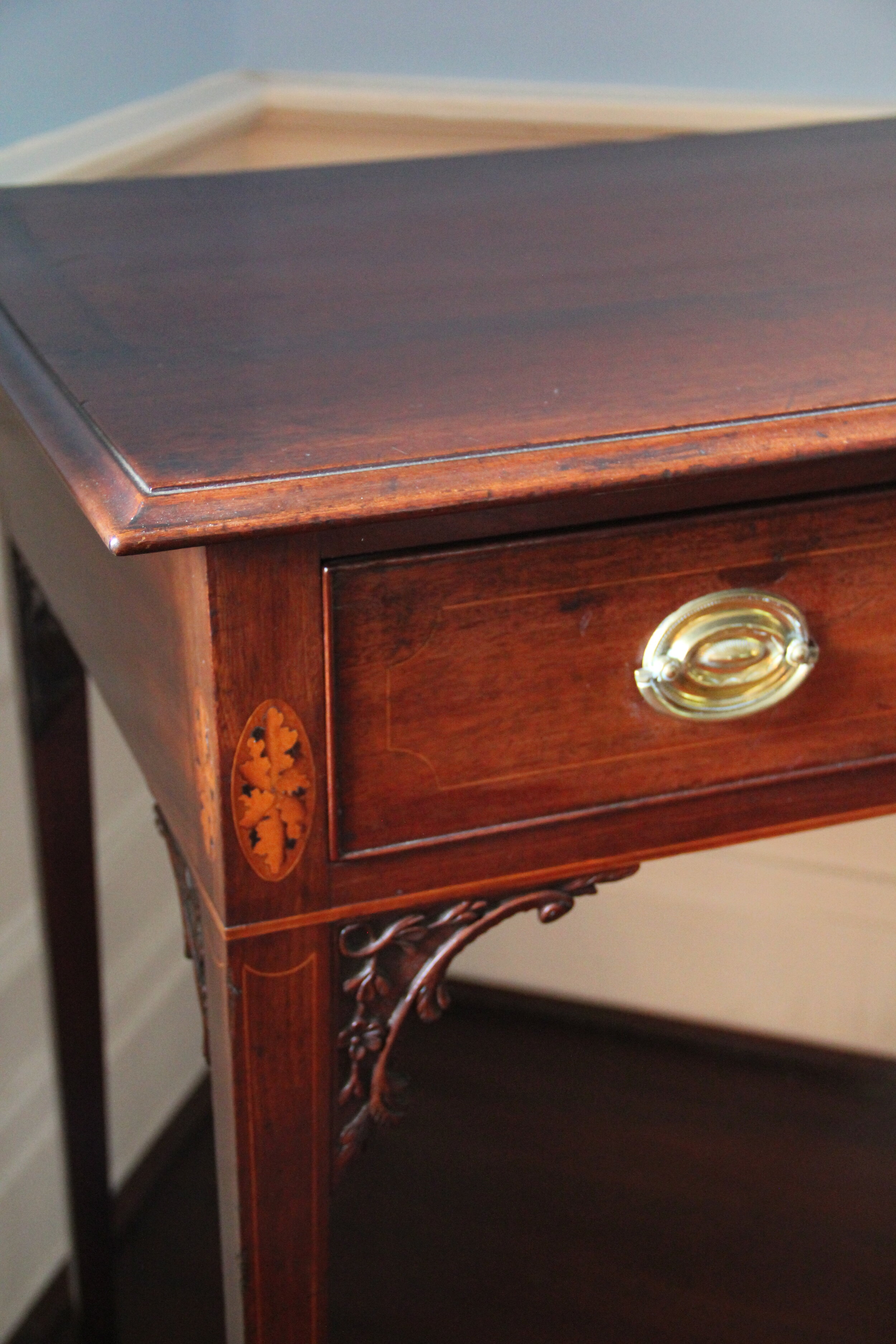 Detail of decorative inlay on Table