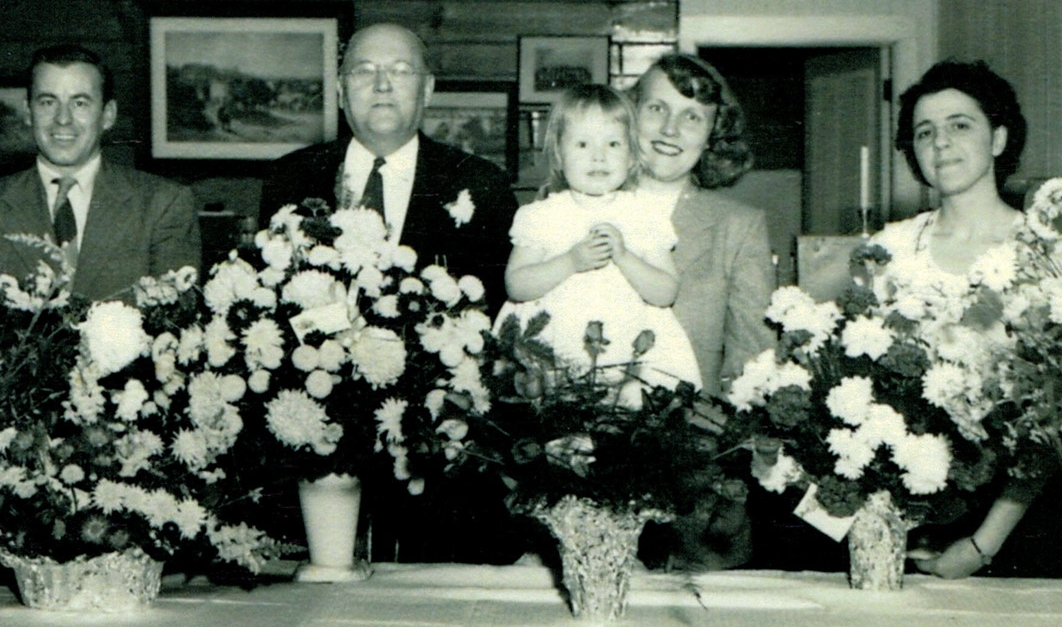  &nbsp;Agency's 25th Anniversary.  From left to right David F. Cowan,Millard Severson,Frances Cowan holding their Daughter Gail and Jeannie Vandenburg&nbsp; 